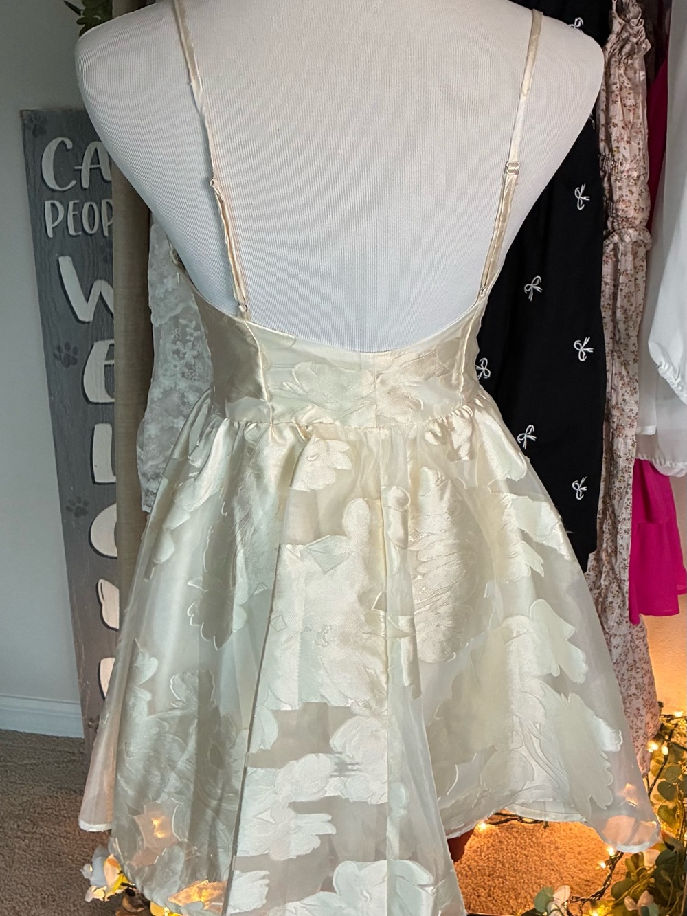 Altar'd State Ivory Floral Jacquard Mini Dress - Picture 7 of 13